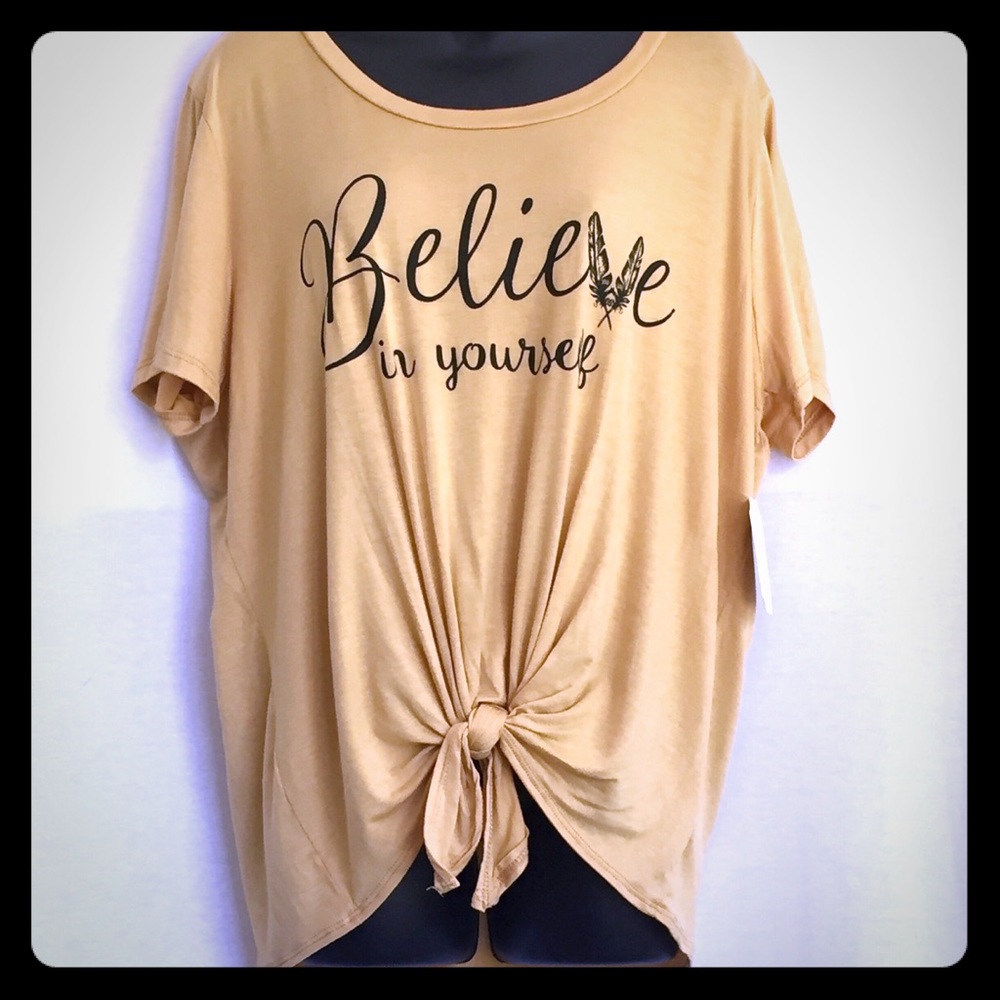 Dirtee Laundry Soft, Comfey Plus Sz Tie Front Tee
